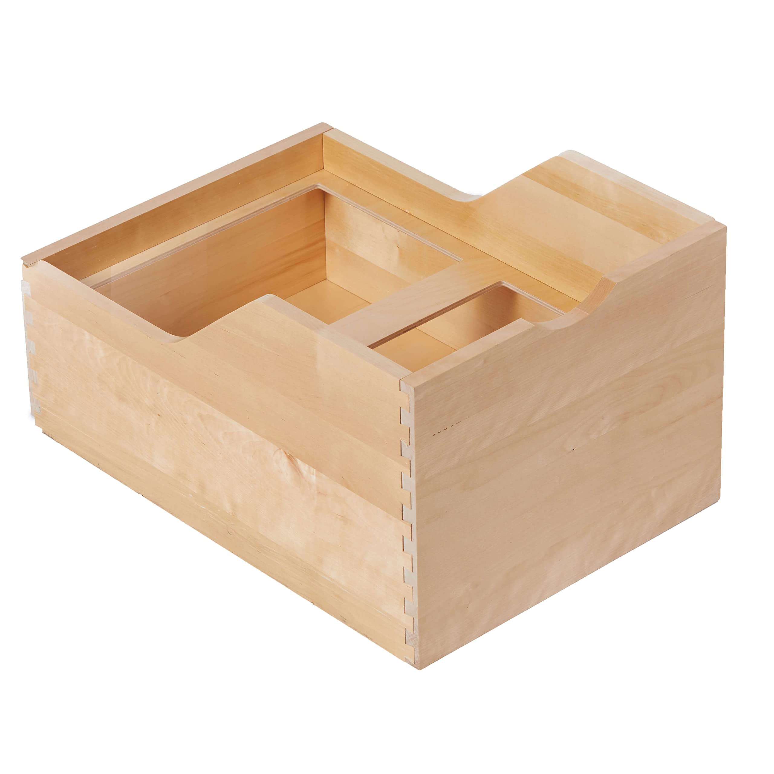 Soft Close Pull-Out Trash Can Drawer for Kitchen Cabinets - Wooden RTA Base Cabinet Organizer with Sliding Mechanism (Trash Bins Not Included) | Perfect Under Sink Storage & Kitchen Waste Management Solution