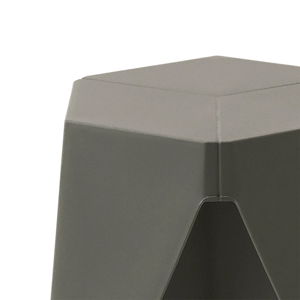 2-Pack Plastic Bar Stools with Puzzle Design - Grey Foot Stools for Kitchen, Bar, or Living Room Seating