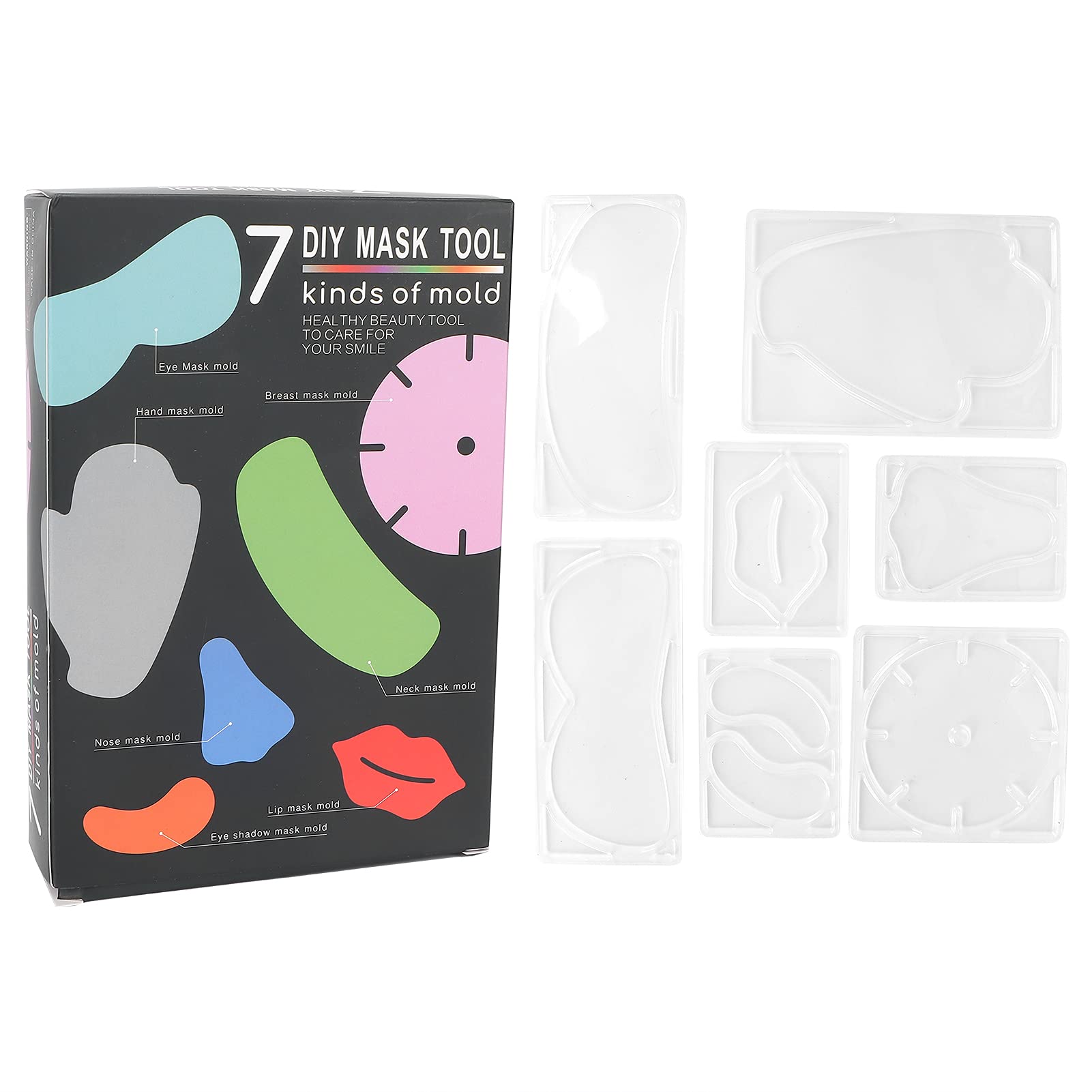 7 Types Reusable DIY Facial Mask Maker Kit - Plate Mask Making Tool for Beauty Salon & Home Spa, Hydrating & Anti-Aging Face Mask Patches for Skin Care Routine