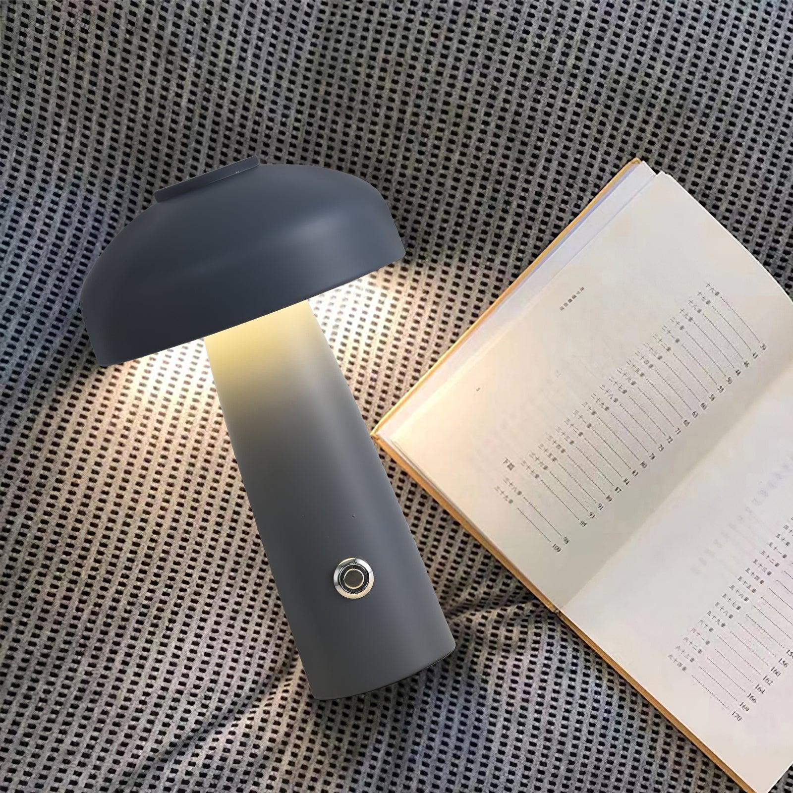 Leon Mushroom Rechargeable LED Table Lamp with Built-in Battery - Perfect for Bedroom, Living Room, and Office Decor