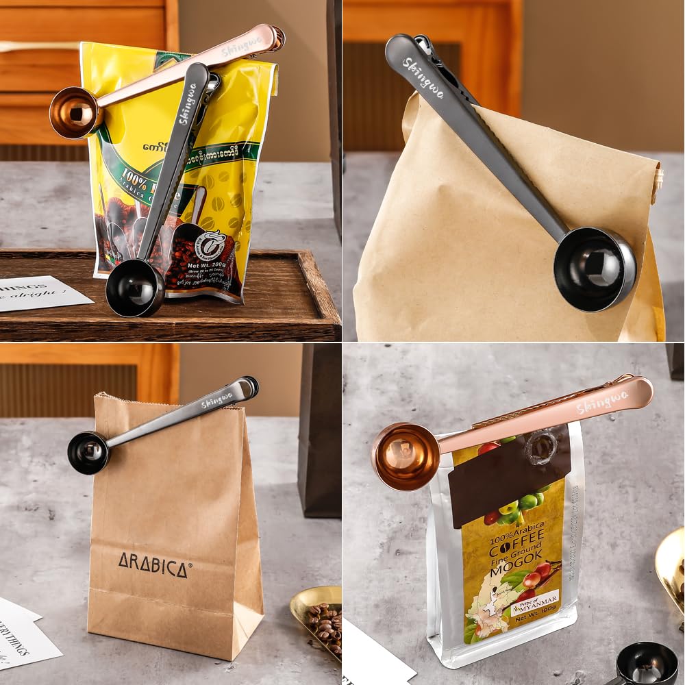 **20ml Multi-Function Coffee Scoop with Bag Clip & Sealed Clamps - Perfect for Measuring Coffee, Powder, Milk & Spices (Rainbow Color) | Ideal for Kitchen, Camping & Travel**