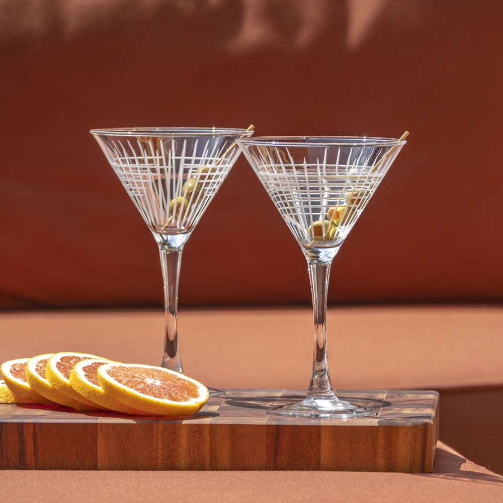 Premium 10oz Martini Cocktail Glasses Set of 4 - Elegant Matchstick Design for Classic Martinis, Cocktails & Home Bar Entertaining - Perfect for Parties, Weddings & Upscale Events