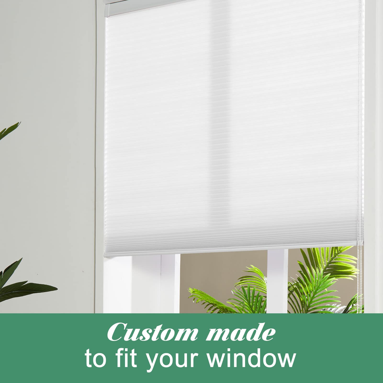 Custom Size 100% Blackout Cellular Roller Shades - Light Grey Honeycomb Window Blinds for Noise Reduction & Privacy - Perfect for Bedroom, French Doors & Home Office (Blackout Curtains, Room Darkening Shades)