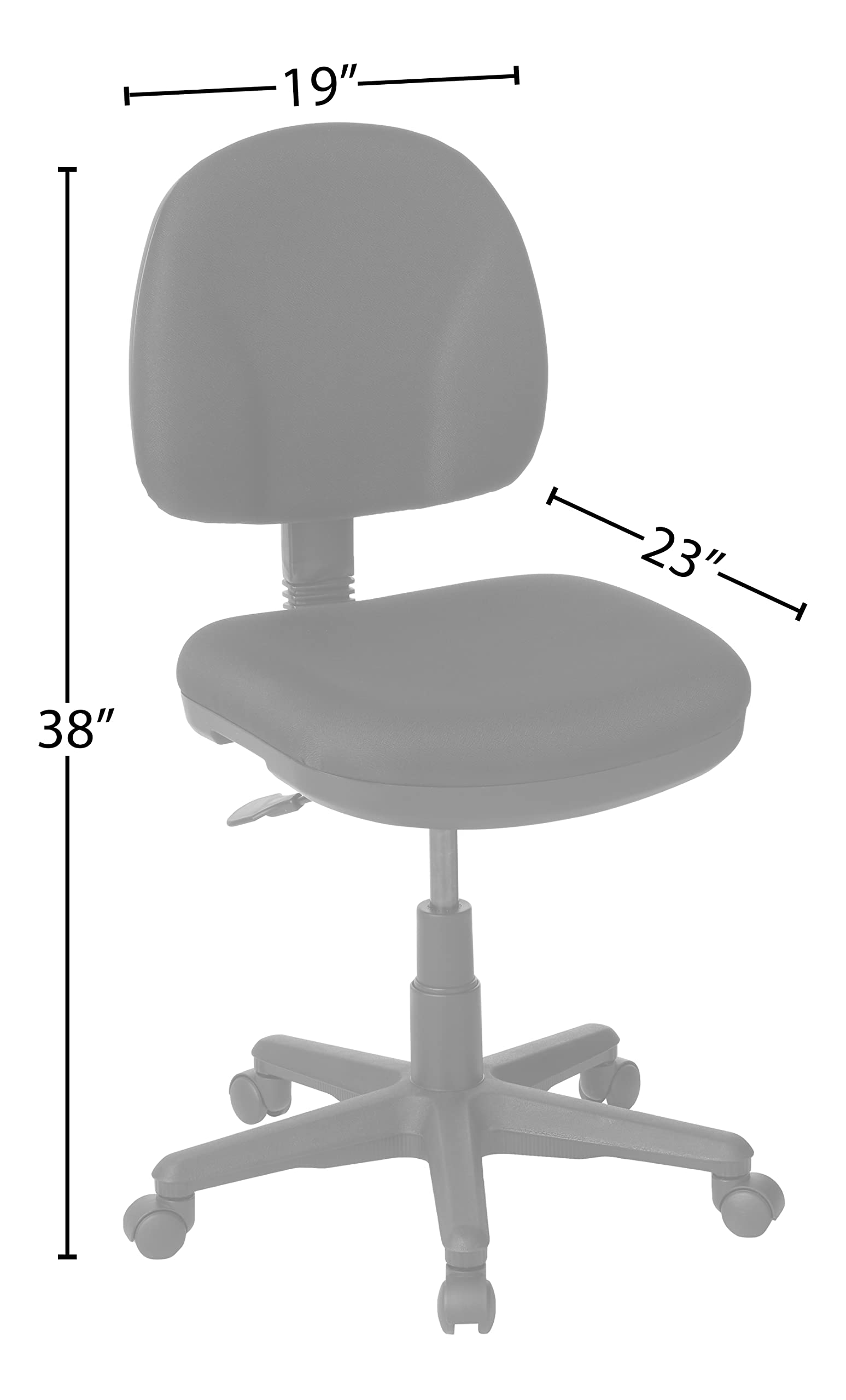 Office Star Ergonomic Pneumatic Office Chair with Thick Padded Seat & Lumbar Support - Adjustable Swivel Task Chair for Home Office, Computer Desk & Gaming (Black)