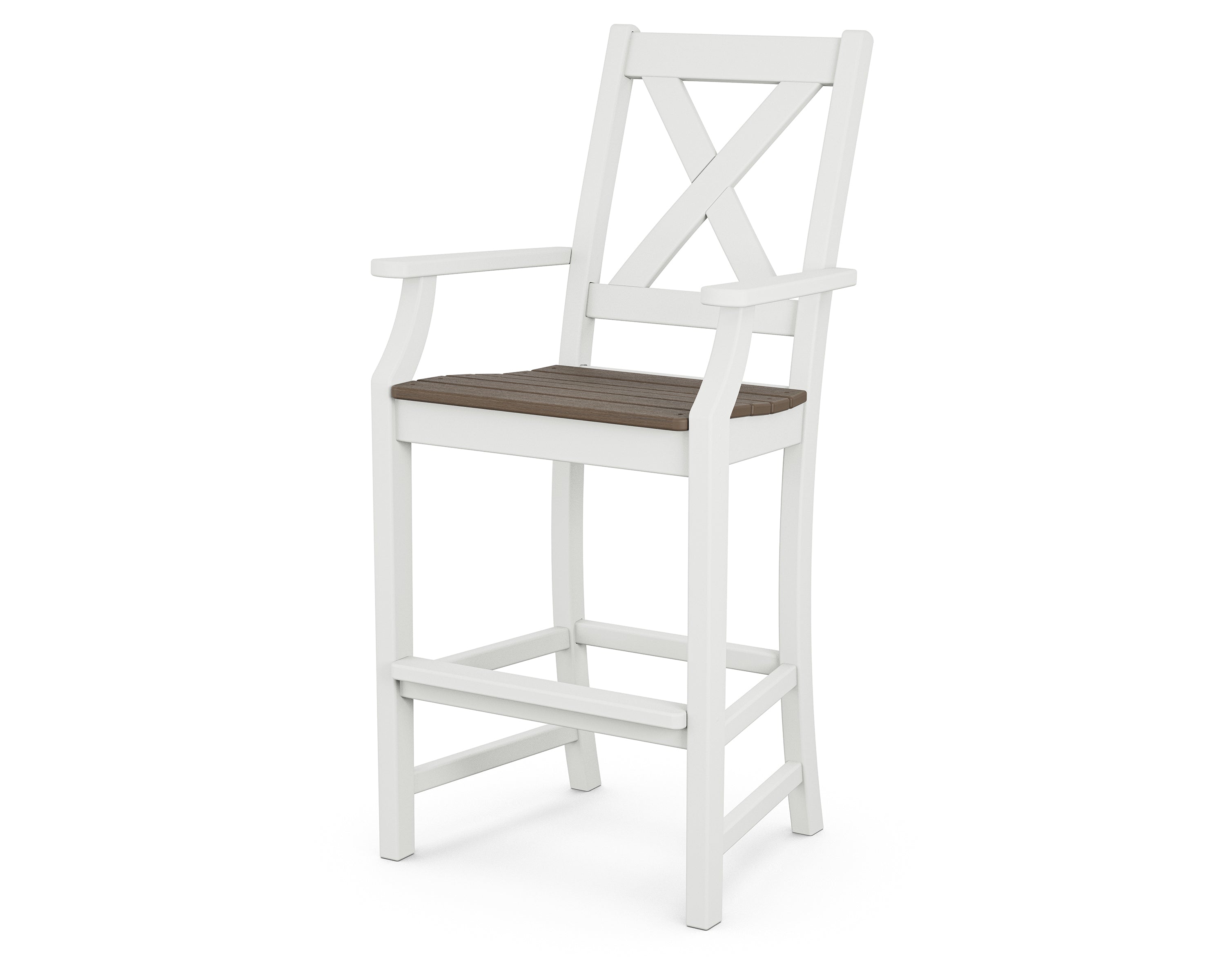 POLYWOOD Braxton Bar Arm Chair - Weather-Resistant Outdoor Dining Chair for Patio, Deck, or Poolside - Durable & Comfortable Seating Solution