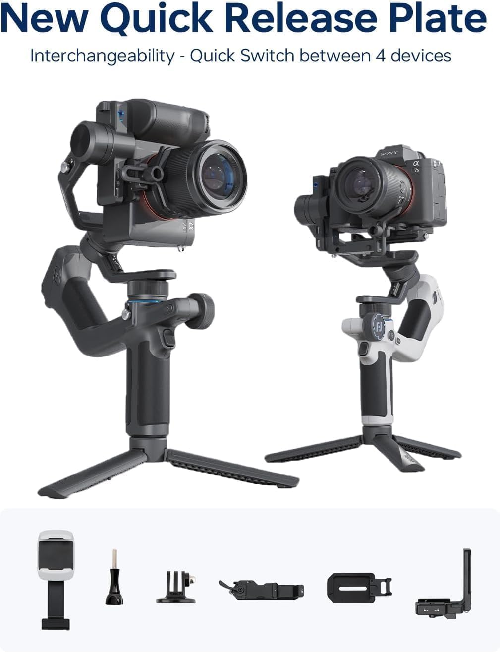 FeiyuTech SCORP Mini 2 Kit - 3-Axis AI Camera Gimbal Stabilizer with Fill Light for Sony Canon Nikon DSLR, Action Cam & Smartphone | Native Vertical Shooting, Includes Carry Bag & Extension Pole | Perfect for Vlogging, Live Streaming & Travel Videography