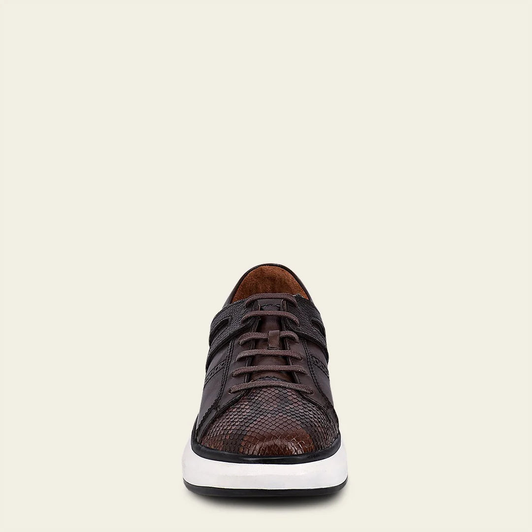 Cuadra Men's Chocolate Casual Fashion Python Sneakers - Stylish & Comfortable for Everyday Wear, Walking, and Outdoor Activities