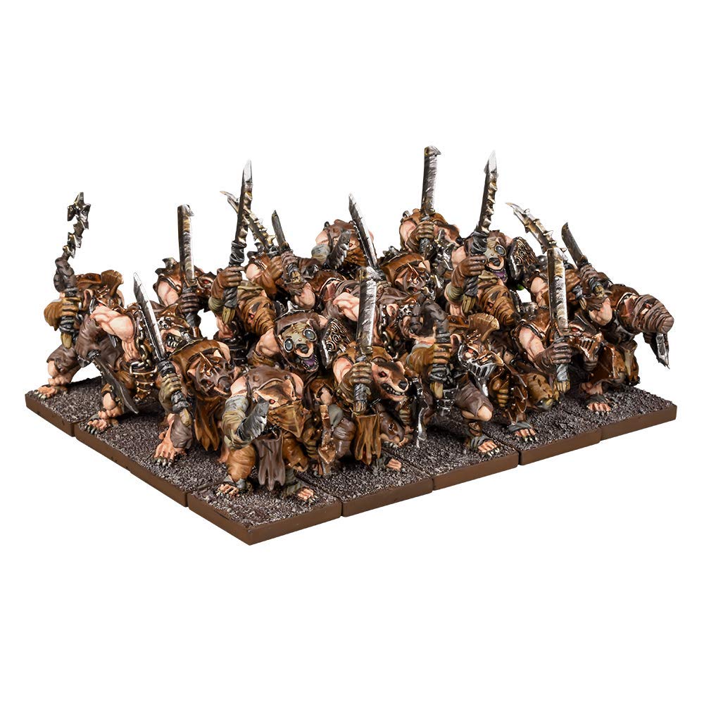 Mantic Games Kings of War: Ratkin Warriors Regiment MKGWRK301 - Unpainted Miniatures for Tabletop Wargaming & Fantasy Battles