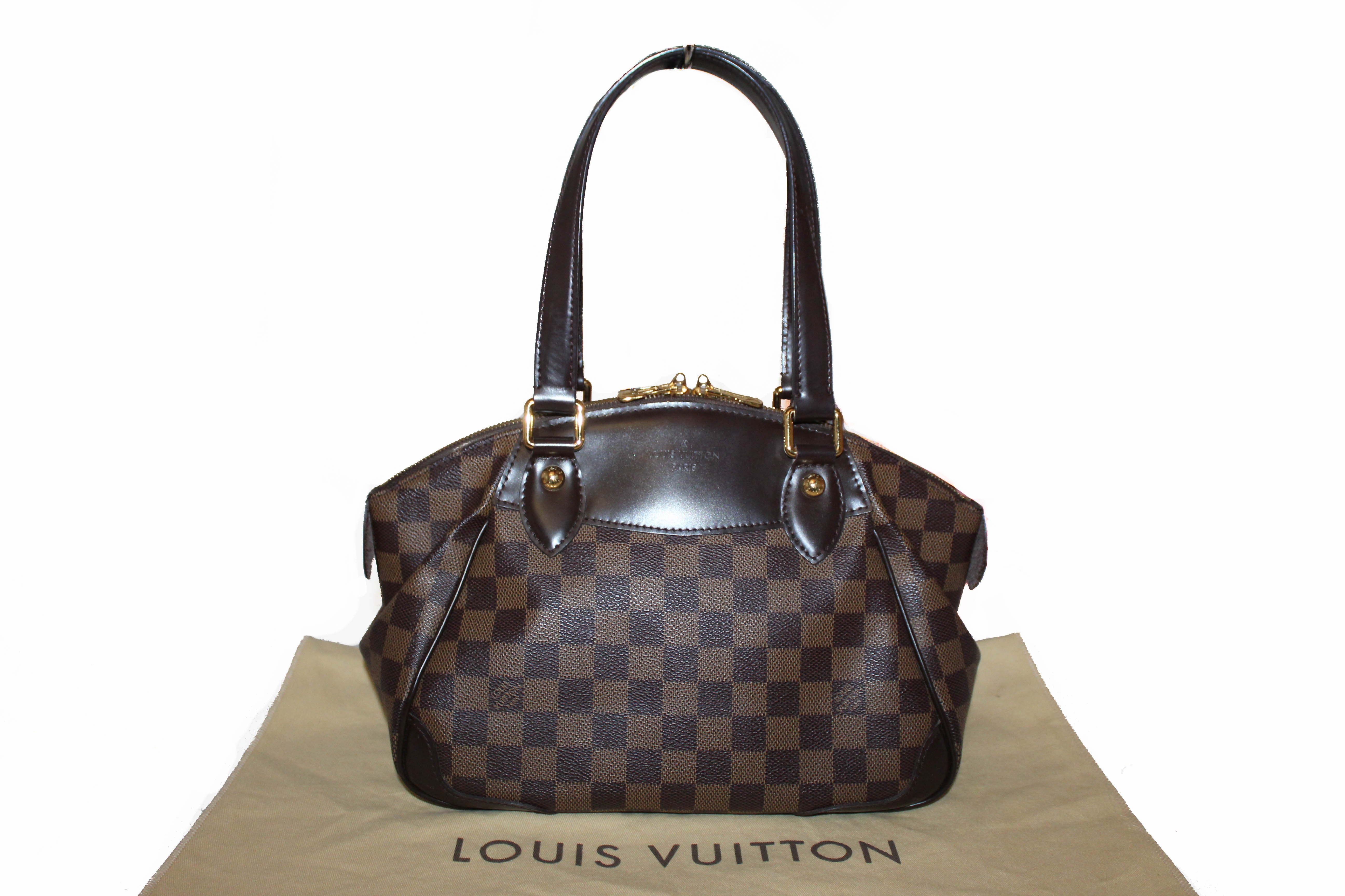 Authentic Louis Vuitton Damier Ebene Verona PM Crossbody Handbag for Women - Luxury Leather Shoulder Bag for Work, Travel & Everyday Use