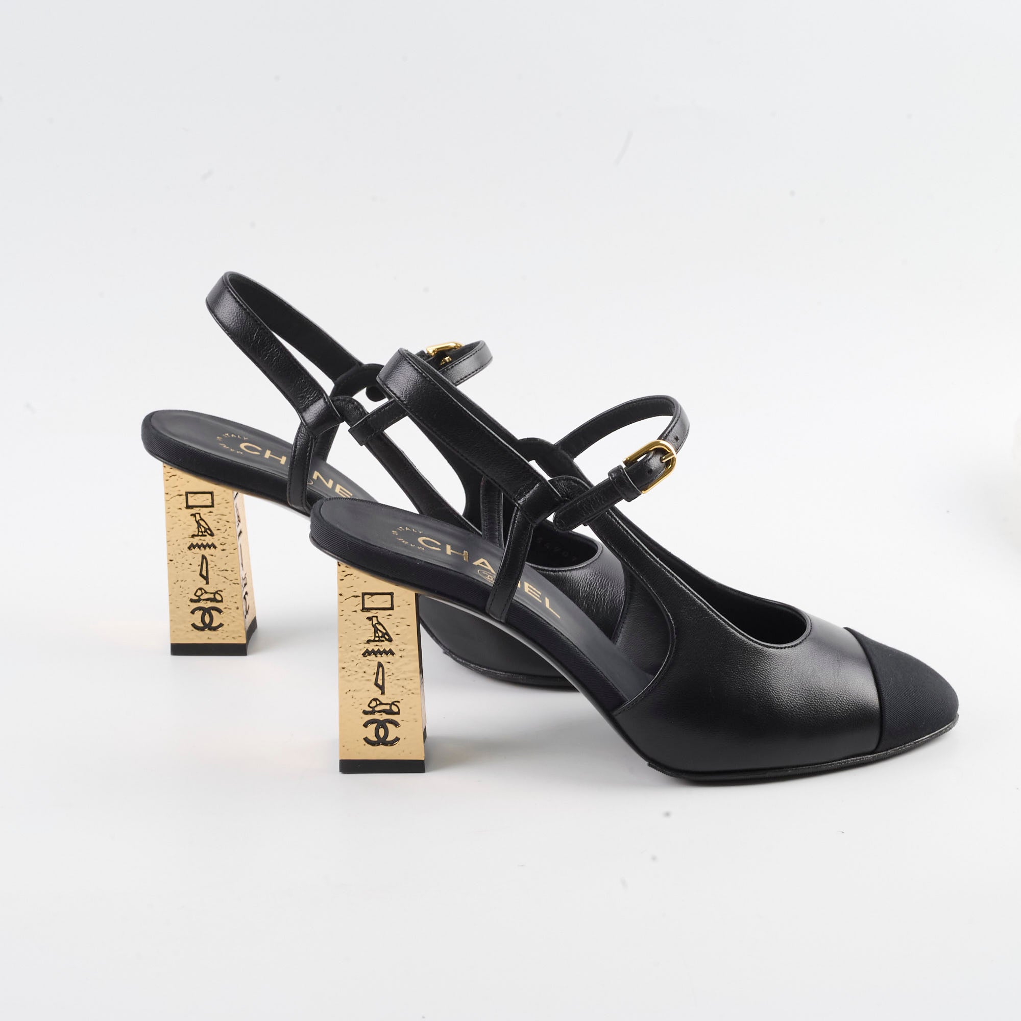 Chanel Black Slingback Pumps Size 38.5 - Elegant Women's Heels for Office, Party & Special Occasions
