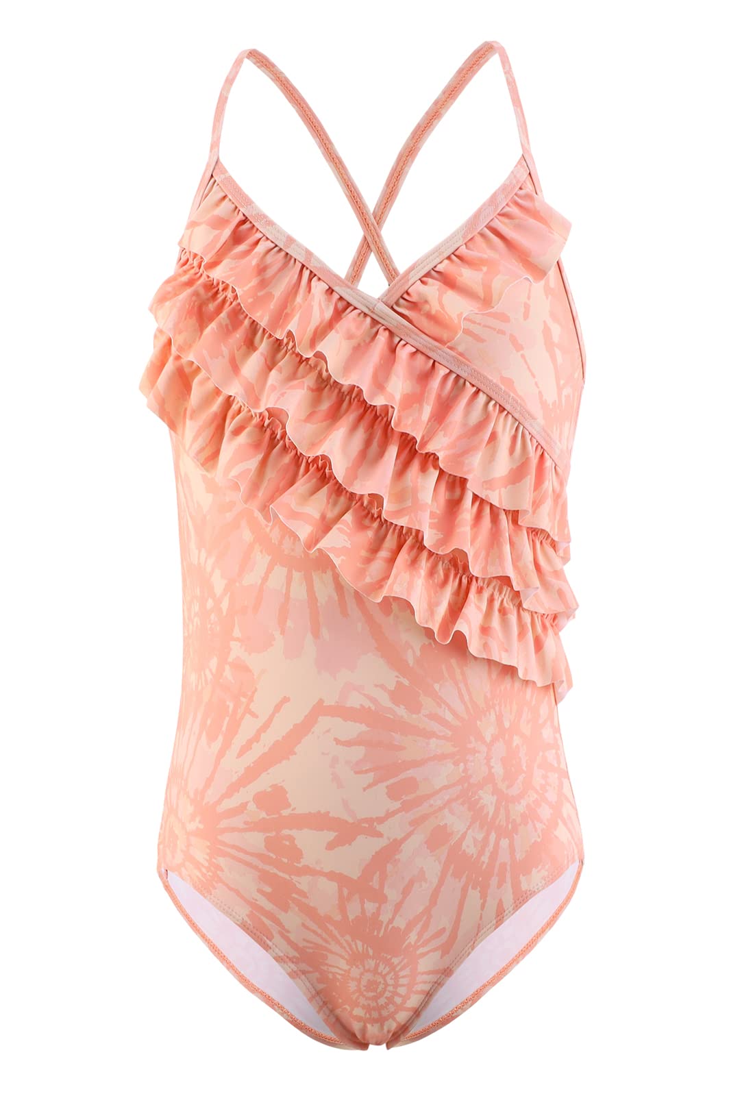Hawaiian Ruffle One Piece Swimsuits for Girls - Cute Beach Bathing Suit for Kids | Perfect for Pool, Beach Vacations & Summer Water Play