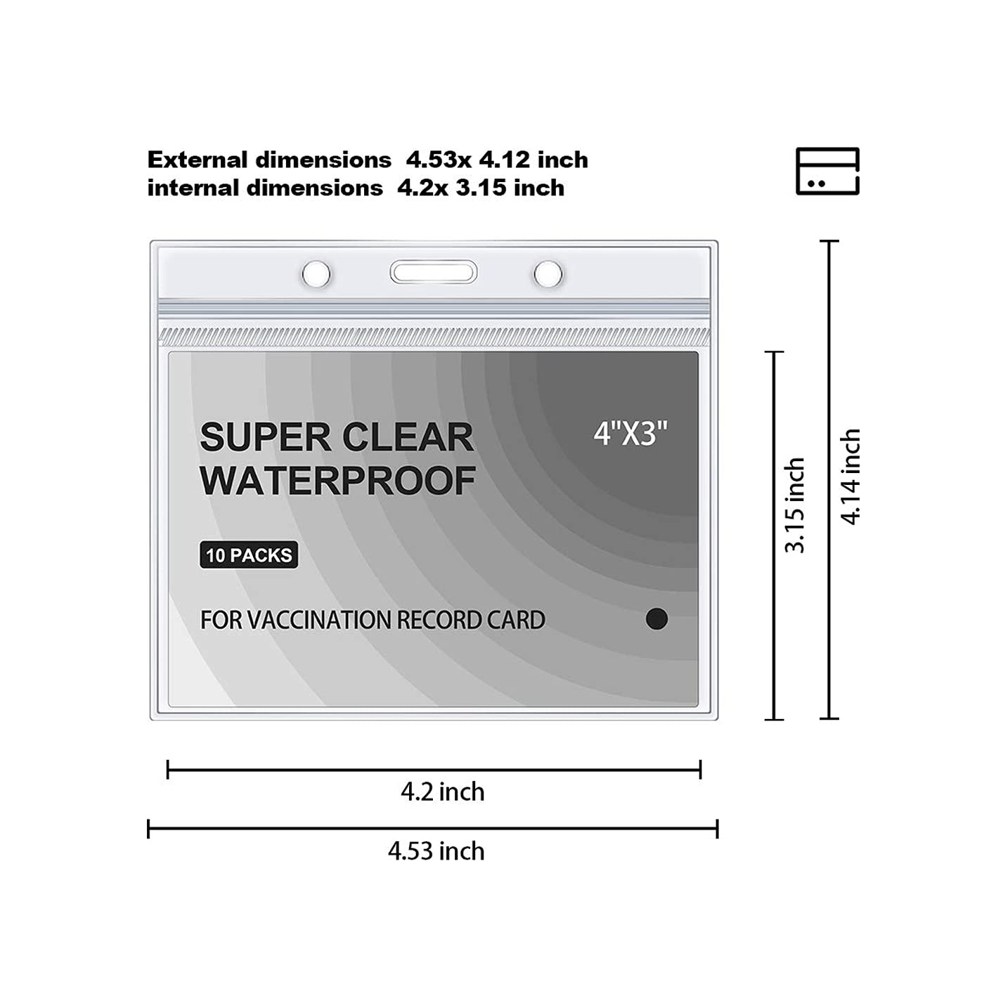 Waterproof CDC Card Holder 4x3in - 5PC for Travel & Events