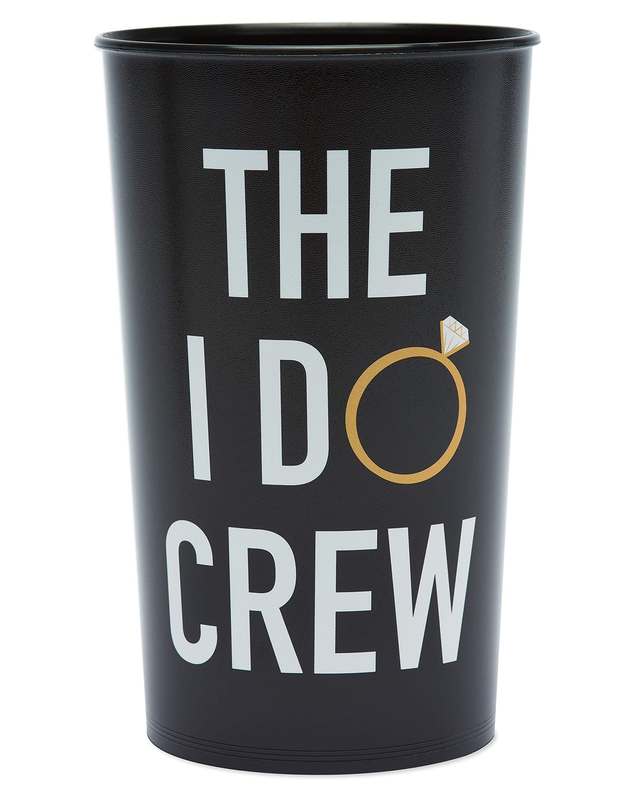 American Greetings Bachelorette Party Supplies - I Do Crew 22 oz Plastic Cups (8-Pack) for Bridal Showers, Wedding Receptions & Girls Night Out