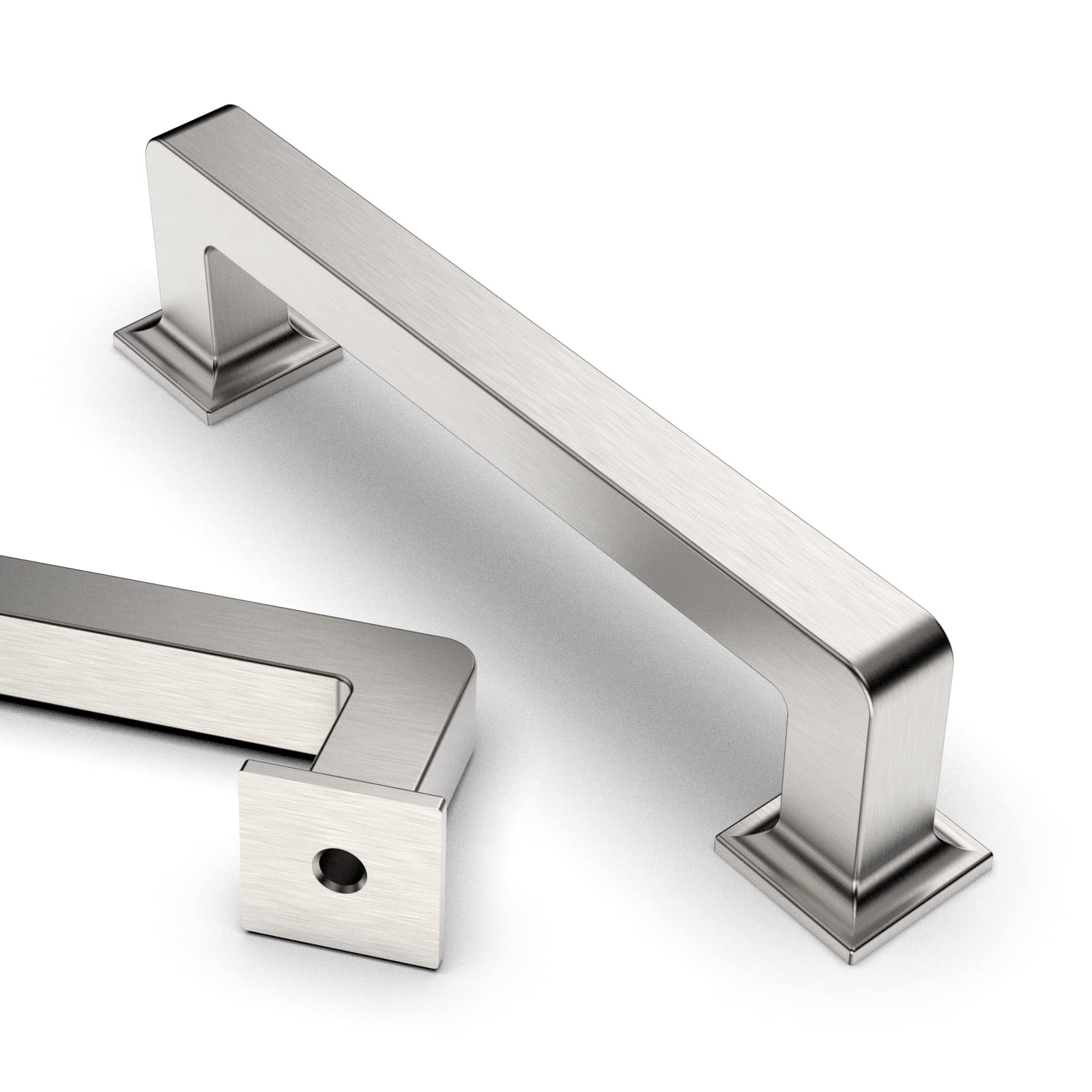 10 Pack 3.75 Inch Brushed Satin Nickel Cabinet Handles - Modern Kitchen Cabinet Pulls & Drawer Handles for Cabinets, Cupboards, Dressers & Furniture (96mm) - Perfect for Home Renovation & DIY Projects