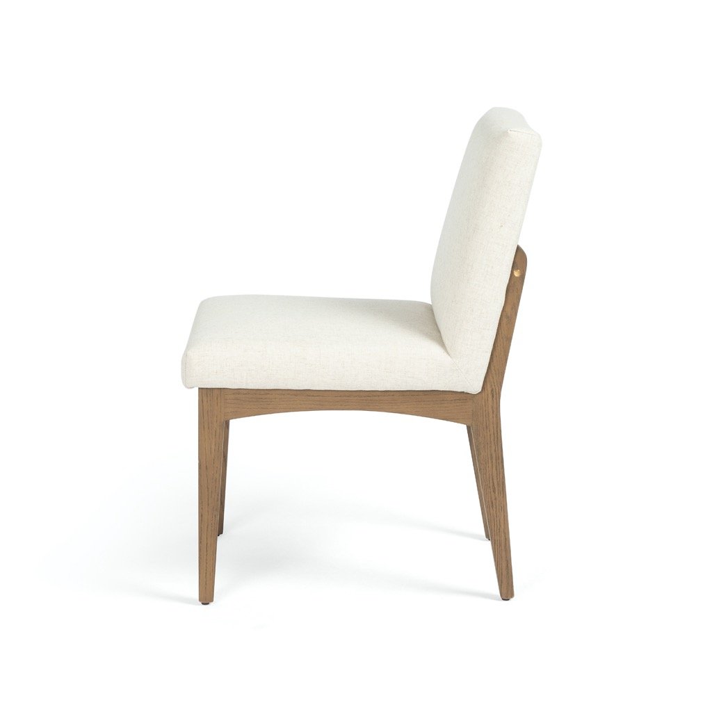 Elsie Dining Chair - Savile Flax Upholstered Modern Side Chair for Kitchen, Dining Room & Office - Comfortable Seating for Home & Commercial Use
