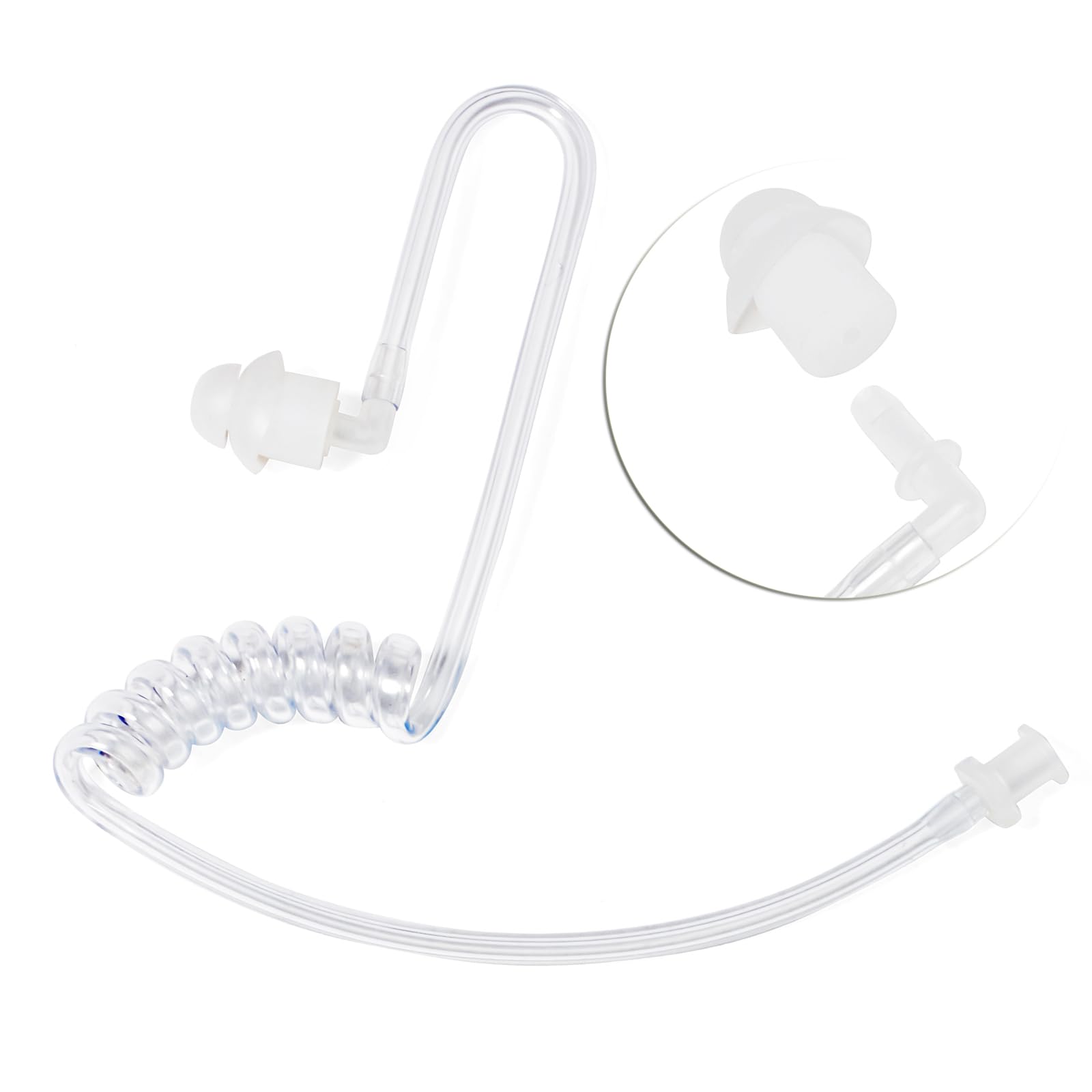 HYS 3.5mm Surveillance Earpiece - Clear Acoustic Coil Tube Headset for Two-Way Radios, Transceivers & Shoulder Speaker Mics | Secure Communication & Discreet Monitoring for Security, Law Enforcement & Event Staff