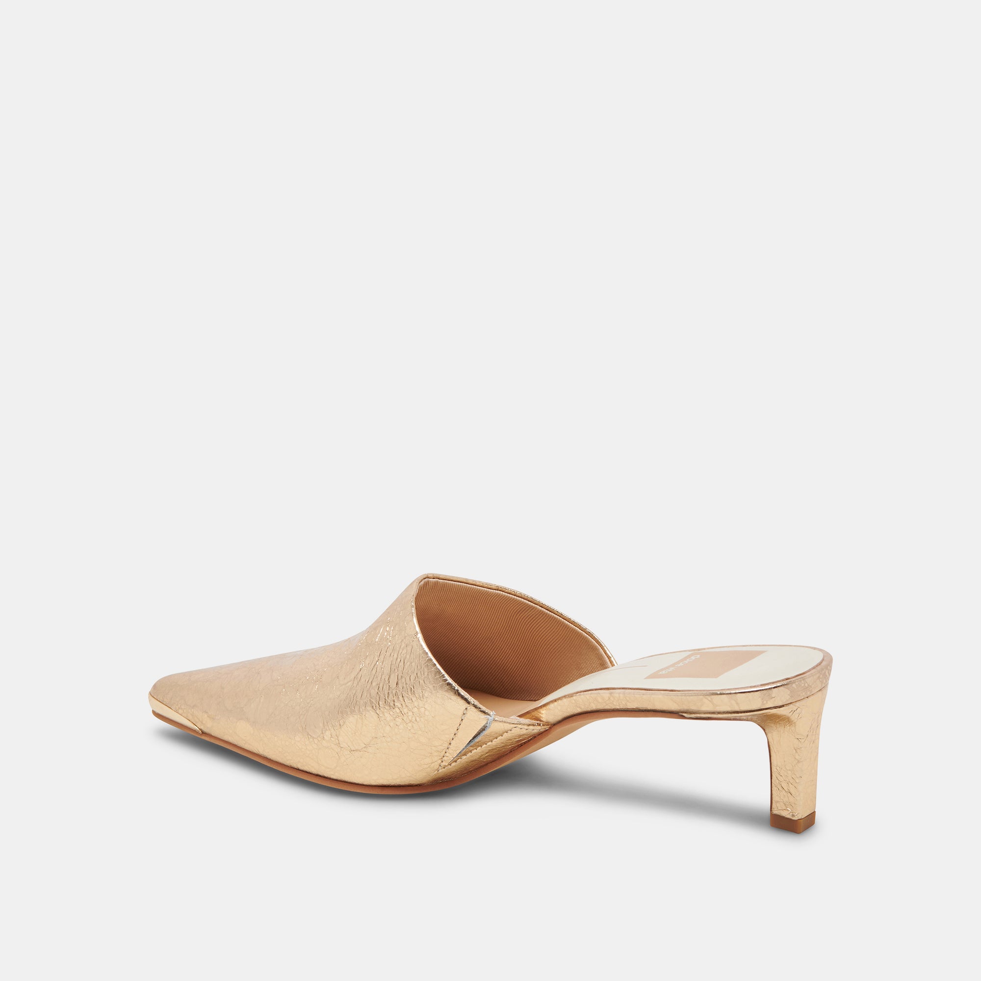 LEXY Women's Gold Distressed Leather Heels - Stylish High Heel Pumps for Parties, Weddings & Evening Events