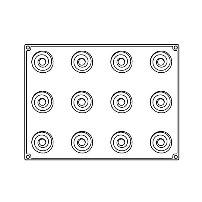 Antonio Bachour Pavoflex Silicone Mold - 12 Cavity Baking Molds for Cakes, Desserts & Chocolates | Perfect for Home Bakers & Professional Chefs