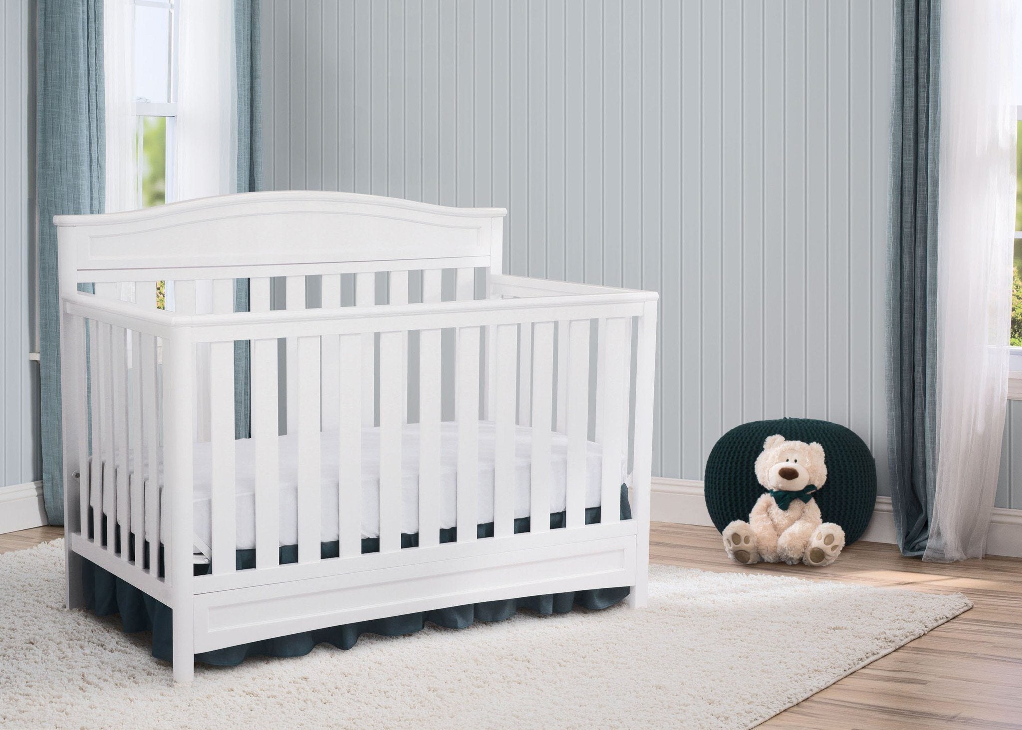 Essington 4-in-1 Convertible Baby Crib - Toddler Bed, Daybed & Full-Size Bed - Safe Nursery Furniture for Newborns to Teens - Perfect for Bedrooms, Daycare & Guest Rooms