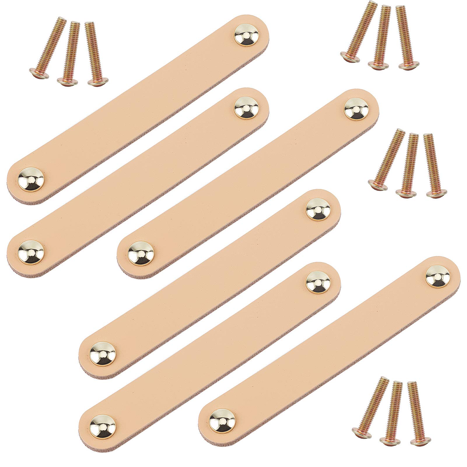 GORGECRAFT 6Pcs Leather Drawer Pulls - 6.7