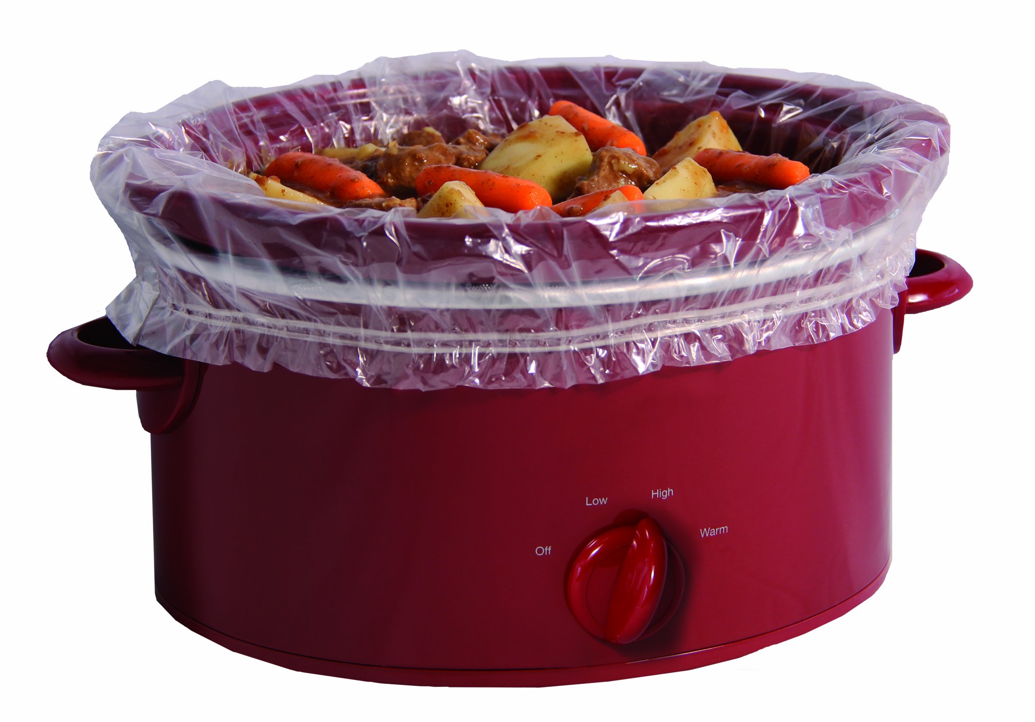 PanSaver Slow Cooker Liners with Sure Fit Band - Disposable Cooking Bag Liners (4 Pack) | Easy Cleanup for Pot Roasts, Stews & Meal Prep