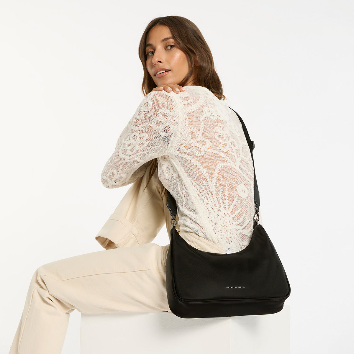 Eco-Friendly Fleur Recycled Bag - Stylish Black Reusable Tote for Shopping, Travel & Everyday Use