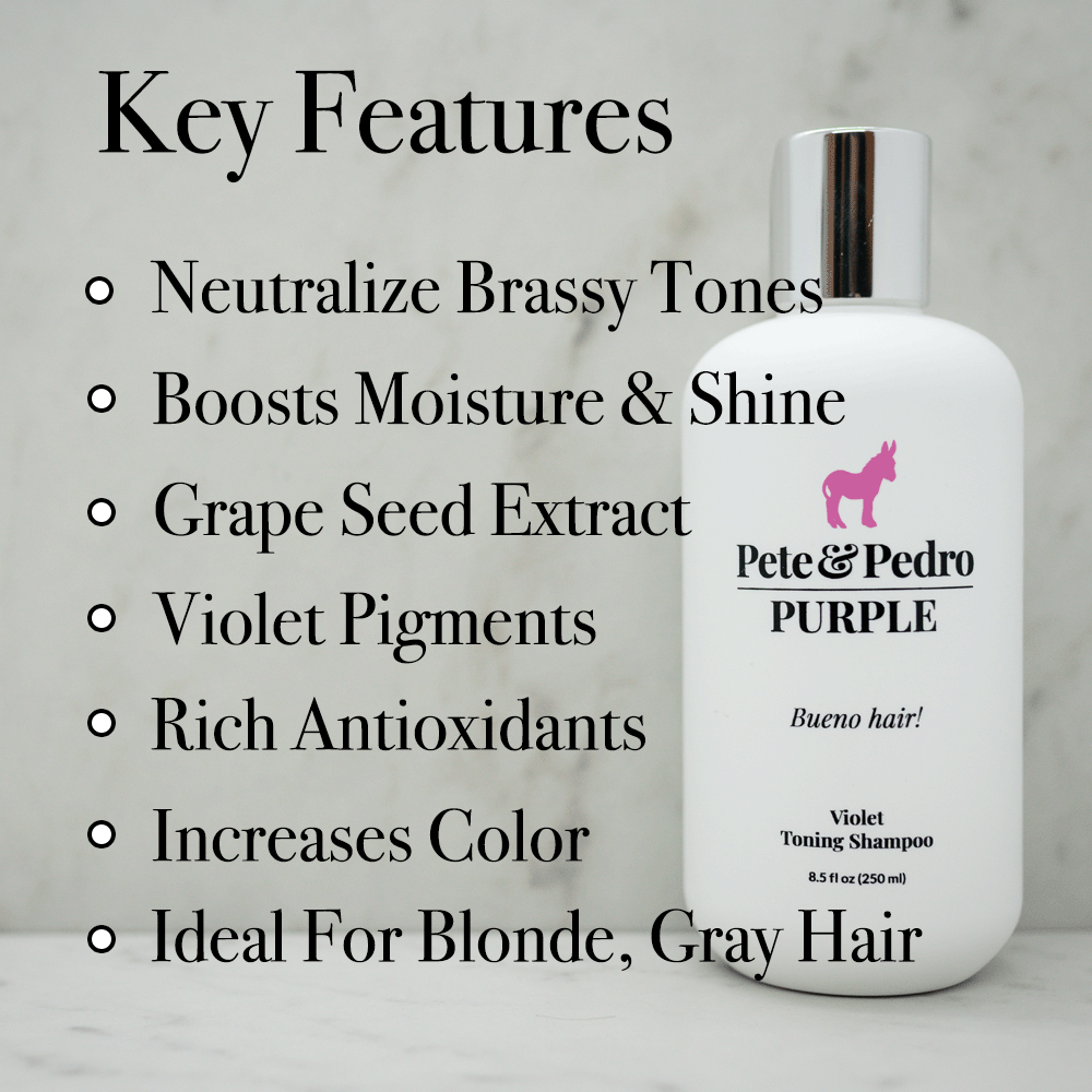 Purple Blonde, Platinum & Gray Toning Shampoo for Color-Treated Hair | Neutralizes Brassiness & Enhances Cool Tones | Perfect for Salon-Quality Results at Home