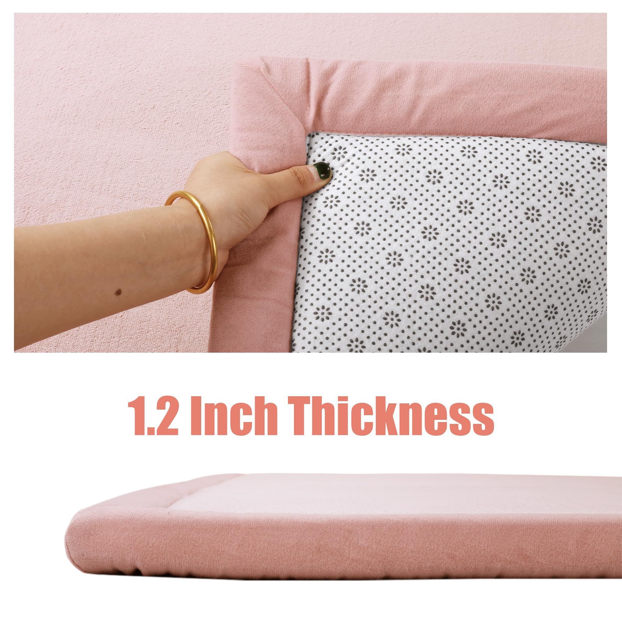 HOMBYS 1.2-Inch Thick Memory Foam Play Mat for Playpen 50x50 - Non-Slip Baby Crawling Mat, Super Soft Velvet Toddler Playmat for Nursery & Kids Room - Perfect for Crawling, Playtime, and Learning Activities