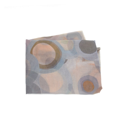 Stylish Neutral Modern Circles Scarf - Lightweight Fashion Accessory for Women & Men - Perfect for Office, Travel and Everyday Outfits
