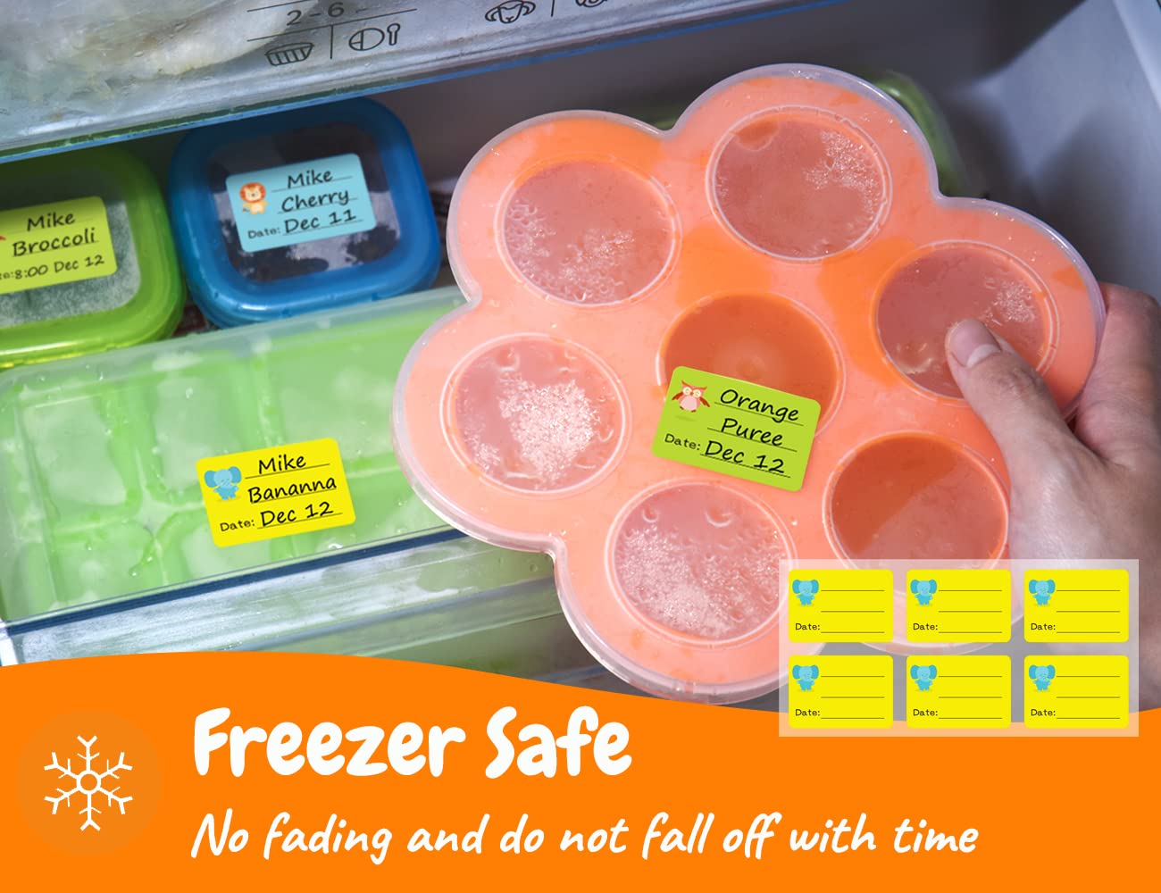 **Removable Baby Food Labels - Write-On Daycare Date Labels for OXO Tot Containers, Trays & Jars - Freezer & Dishwasher Safe - Perfect for Infant Meal Prep & Daycare Organization**
