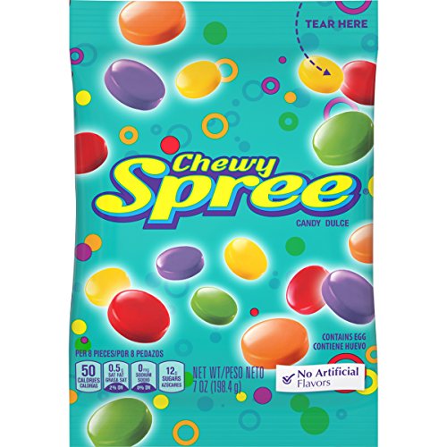 Spree Chewy Candy - 7 oz Pack of Assorted Fruit Flavors - Perfect for Parties, Halloween Treats & Snacking On-The-Go