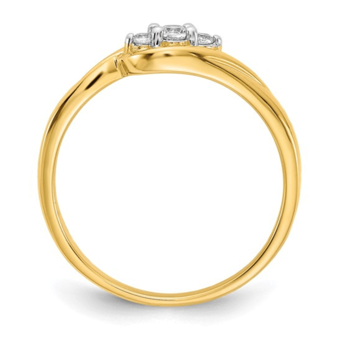 14K Yellow Gold Lab-Grown Diamond Three Stone Ring for Women - Elegant Engagement, Wedding, Anniversary Jewelry Gift - Perfect for Proposals, Bridal Sets & Special Occasions