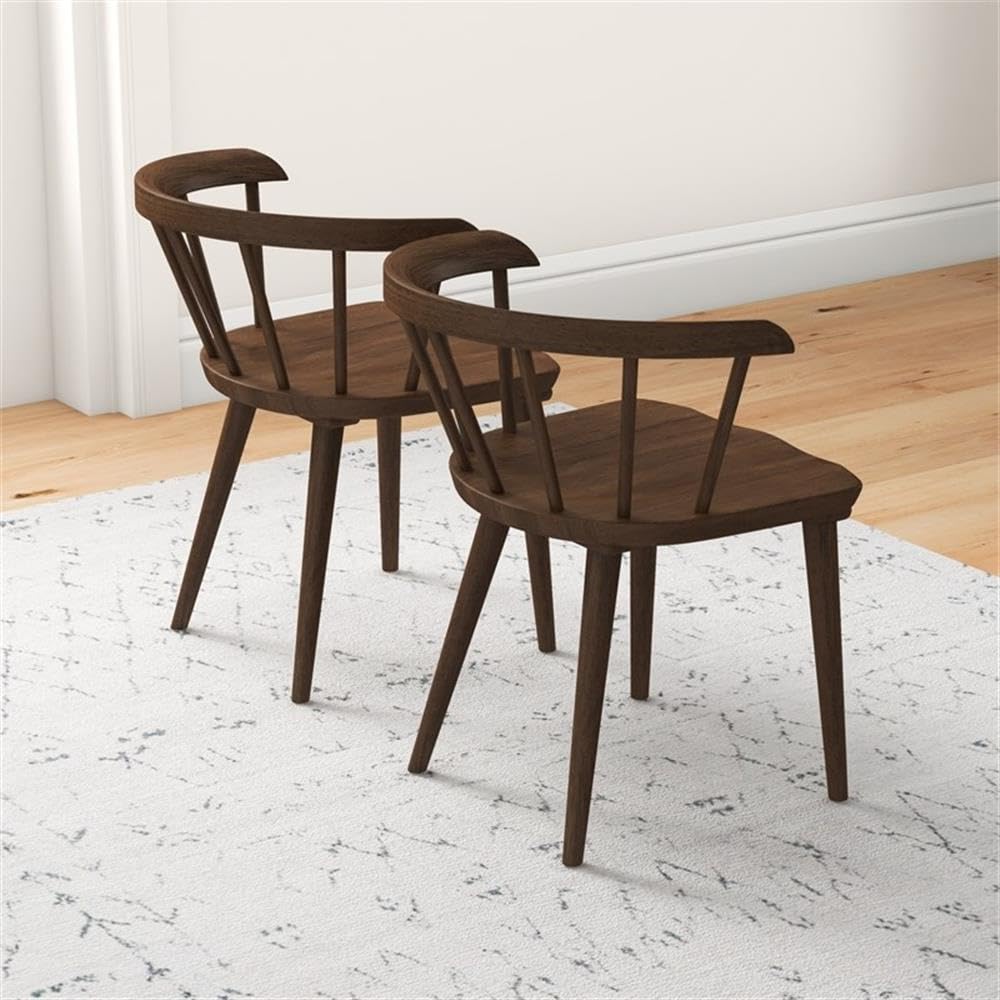 Mid-Century Solid Wood Dining Chair Set of 2 - 27