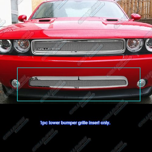APS Compatible with Dodge Challenger 2011-2014 Lower Bumper Stainless Steel Chrome Mesh Front Grill Grille Insert S18-T81967D - Upgrade Your Ride with Durable Style for Street & Show Cars