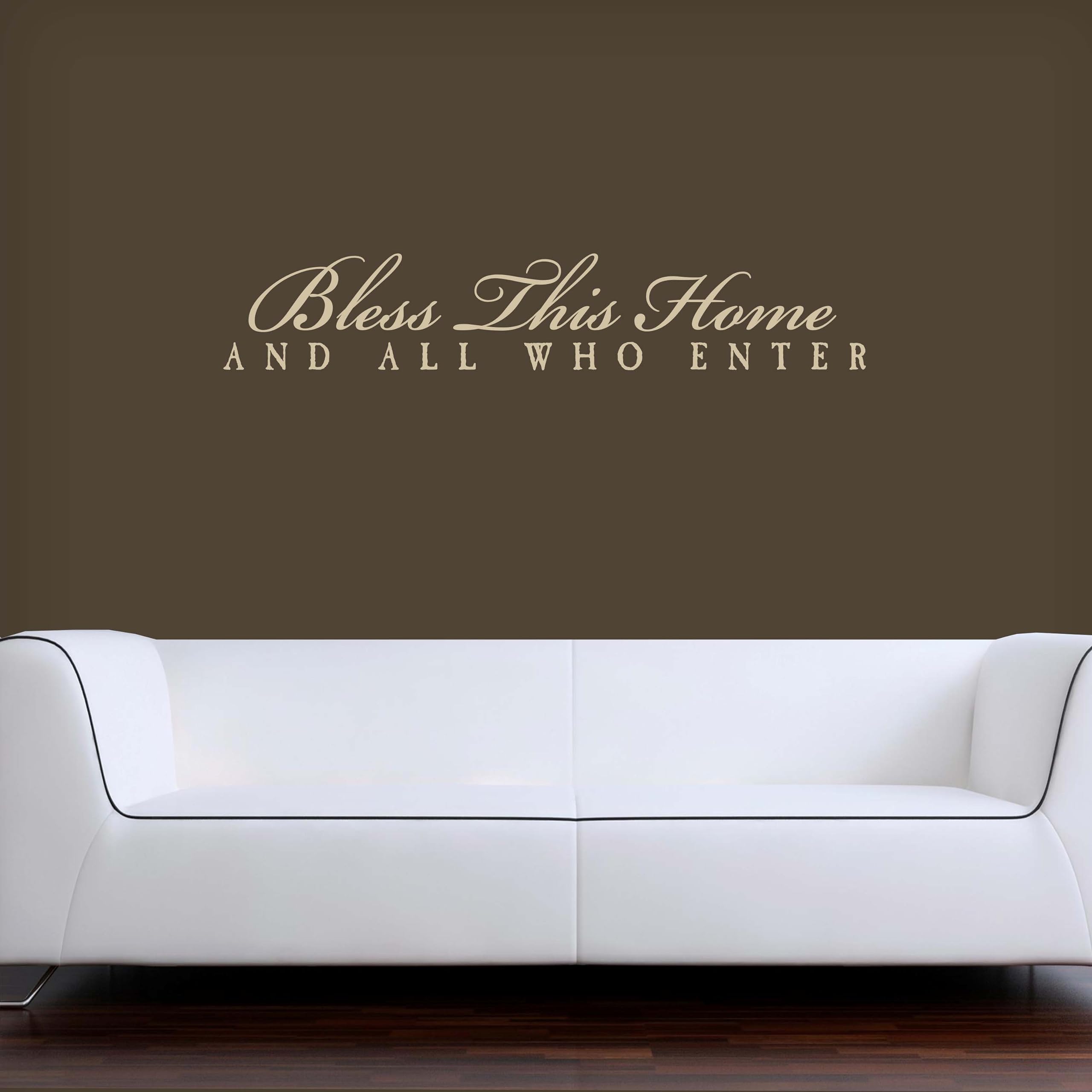 Bless This Home and All Who Enter Wall Decal - Vinyl Wall Sticker for Living Room Decor - Inspirational Home Wall Art - Perfect for Entryway, Nursery & Bedroom