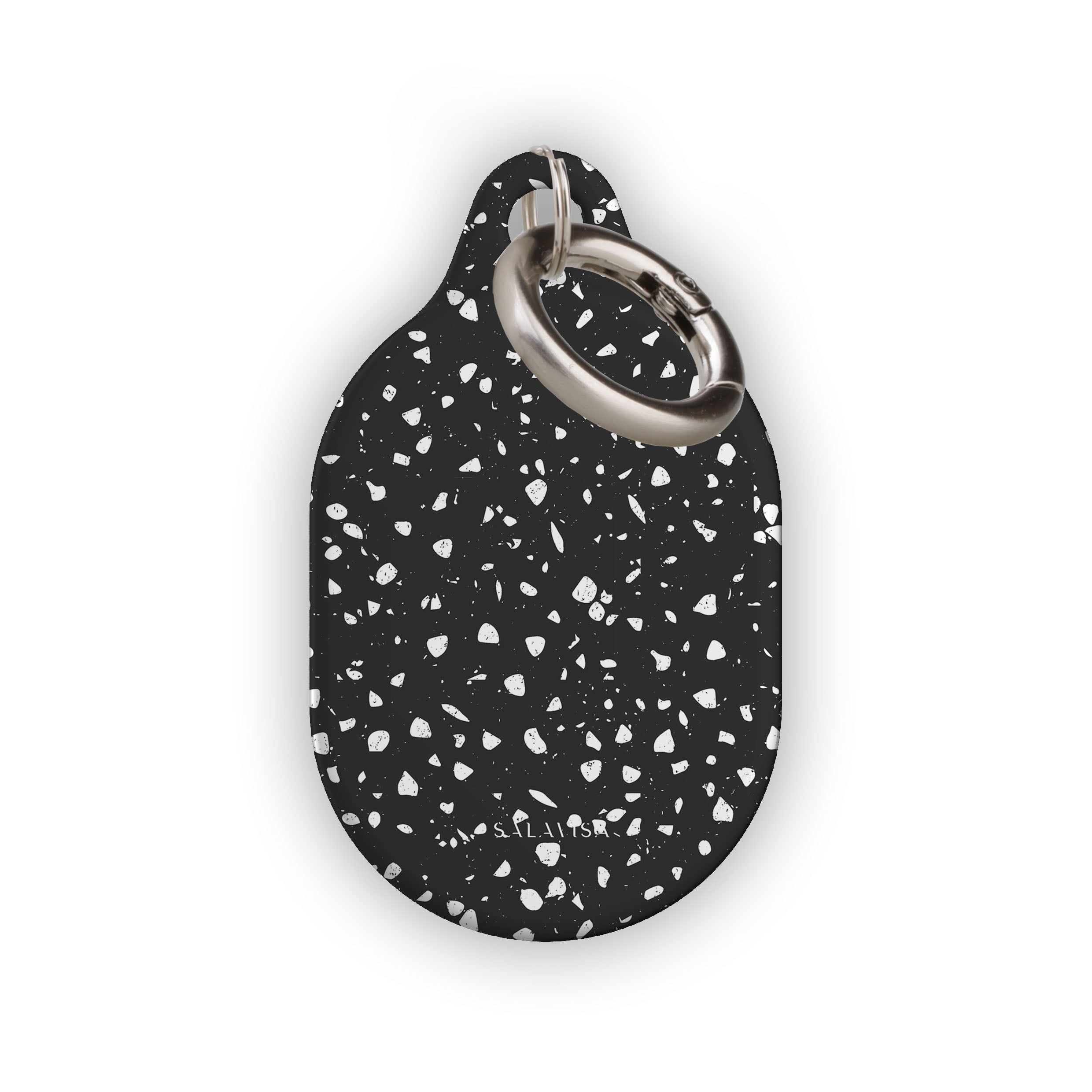 Black Coffee Terrazzo AirTag Holder - Stylish & Durable Airtag Case for iPhone, Perfect for Keys, Wallets & Luggage Tracking - Elegant Home & Travel Accessory