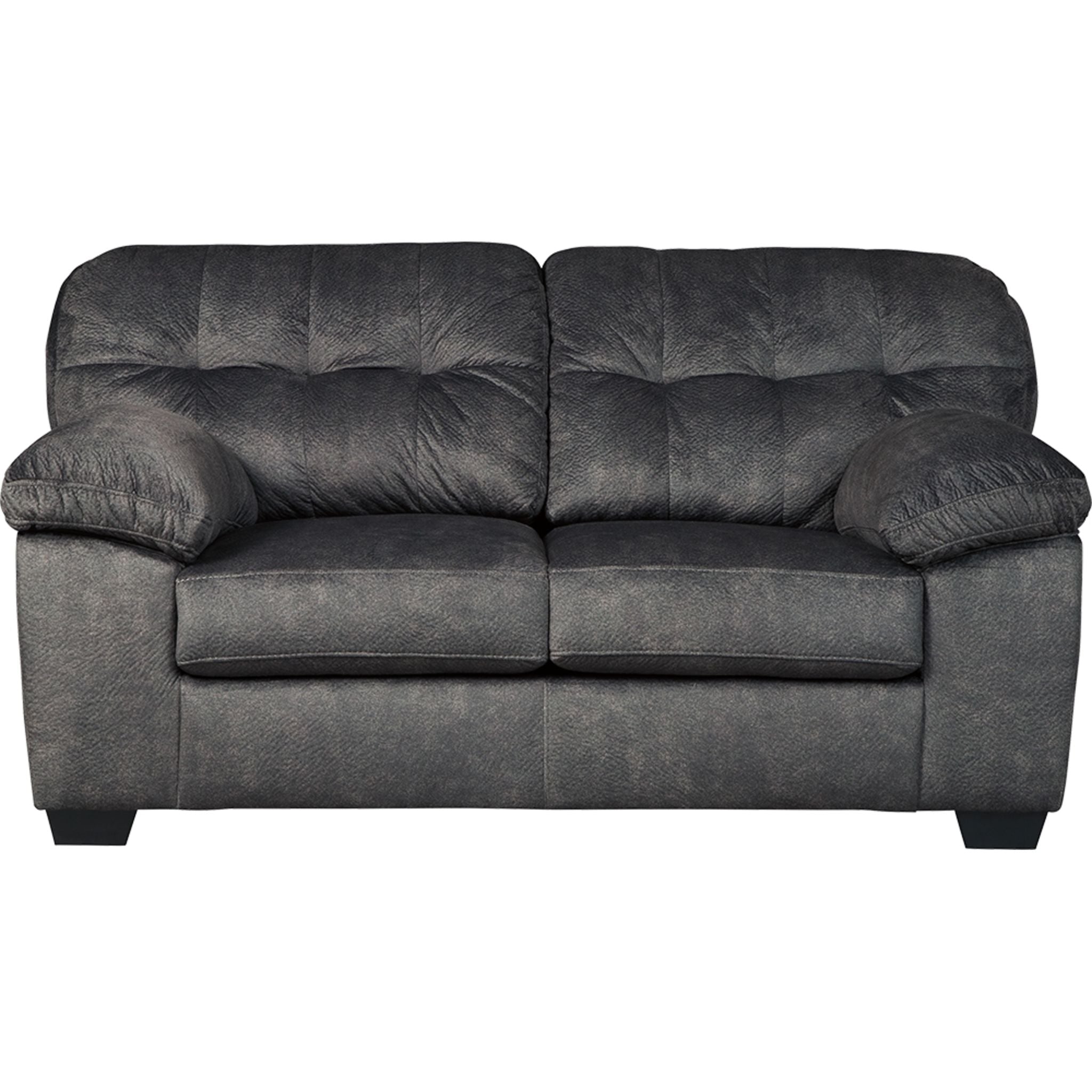 Accrington Loveseat in Granite Fabric - Stylish and Comfortable Small Sofa for Living Room, Apartment, or Office