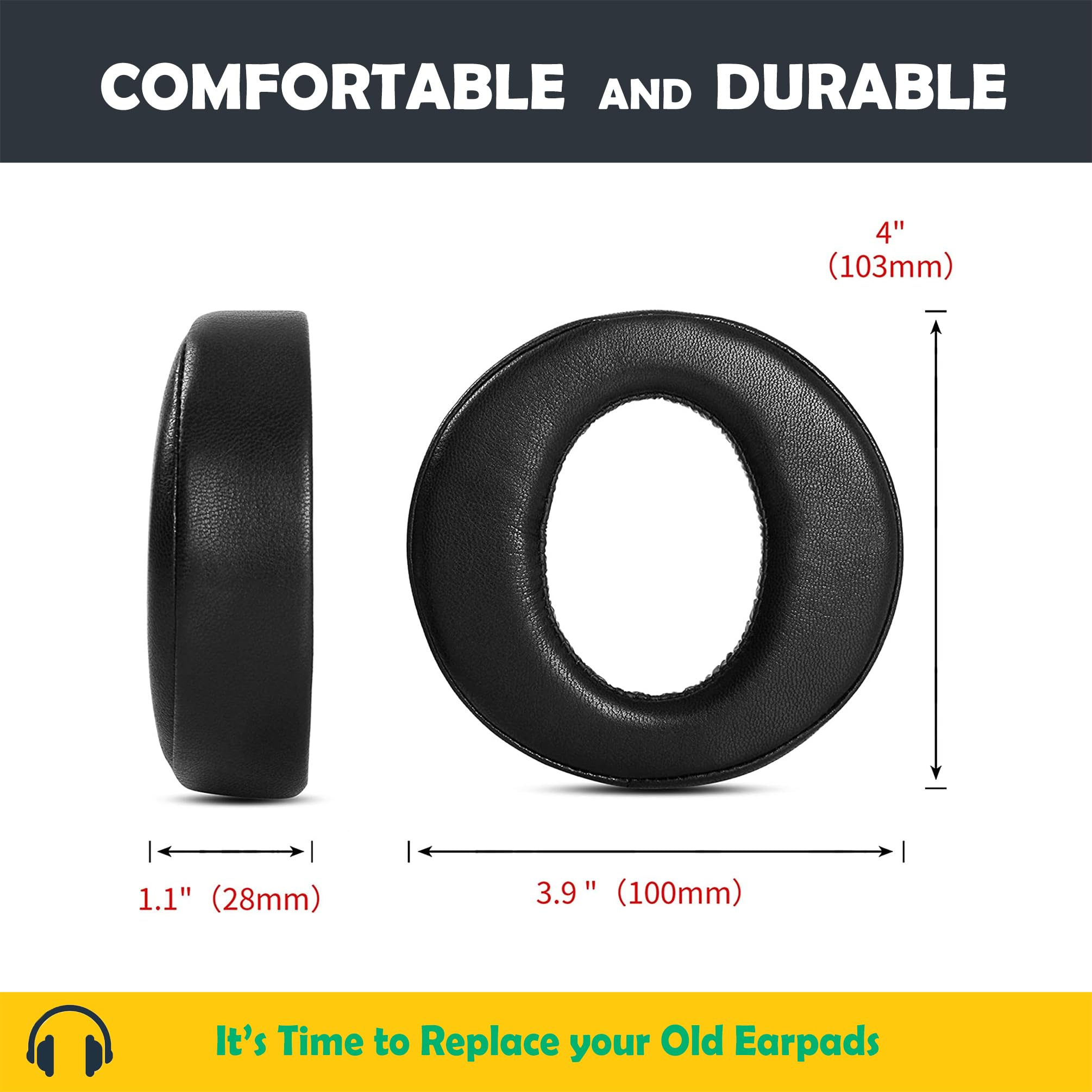 Premium Replacement Earpads for Sony PS4 Platinum Wireless Headset CECHYA-0090 - Soft Protein Leather & Memory Foam Cushions - Enhanced Comfort for Gaming, Streaming & Long Sessions