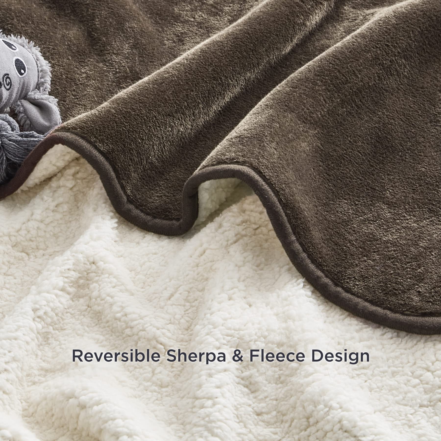 Bedsure Waterproof Dog Blankets for Small Dogs & Cats - Washable Sherpa Fleece Pet Blanket, Soft Plush Reversible Throw for Couch & Furniture Protection, 25x35 Inches, Coffee Brown - Perfect for Sofas, Beds & Car Rides