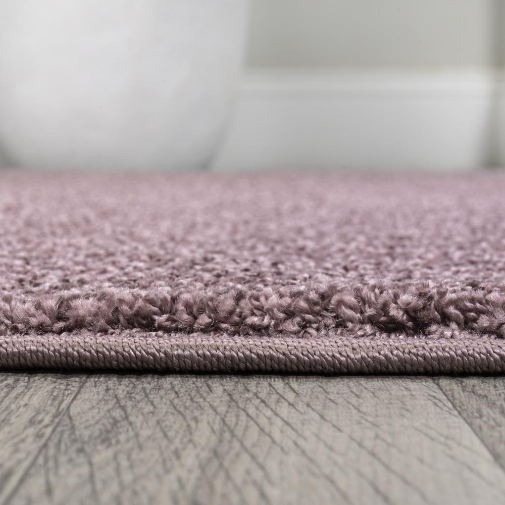 Haze Solid Low Pile Area Rug - Light Purple Soft Carpet for Living Room, Bedroom & Nursery | Non-Slip & Easy to Clean