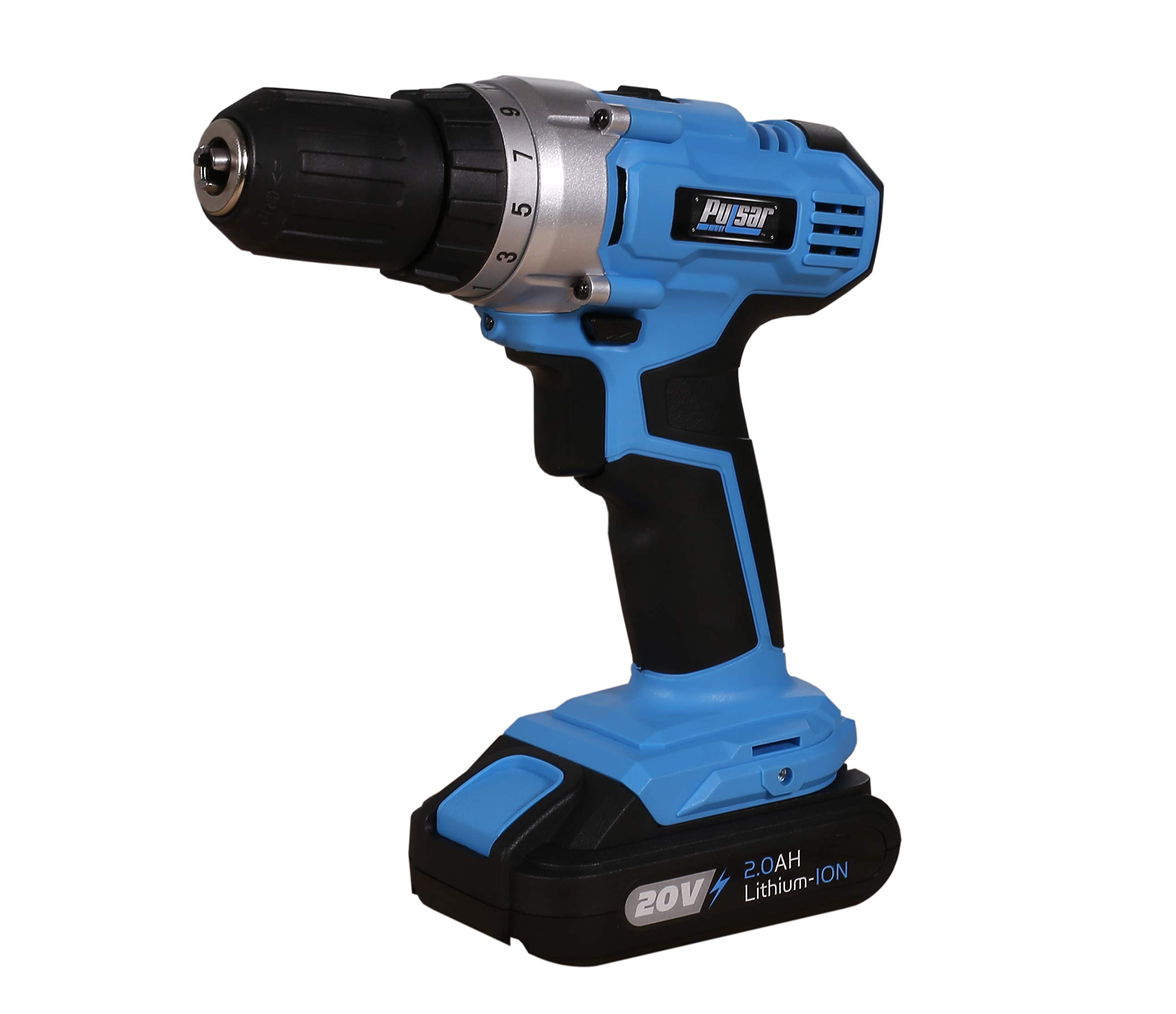 Pulsar 20V Cordless Drill Driver with 19+1 Torque Settings, Lithium-Ion Battery, Belt Clip & LED Light - Perfect for DIY Projects, Home Repairs, and Professional Construction Work