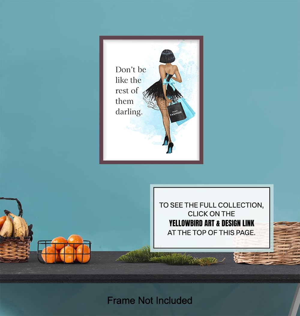 Inspirational Motivational Quote Wall Art - Luxury Gift for Black African American Women & Teens - Glam Wall Decor - Positive Quotes - Blue Home Decor for Bedroom & Living Room - Perfect for Daily Motivation & Stylish Interior Design