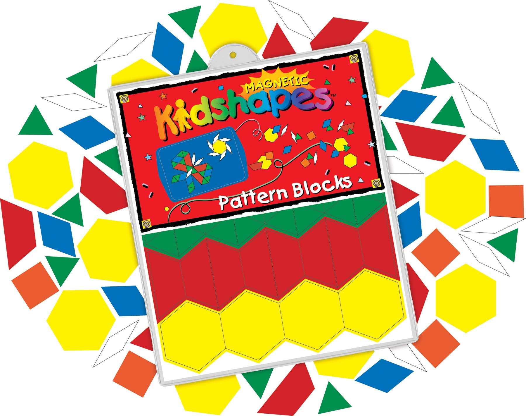 Barker Creek Learning Magnets Kit - Tangram & Pattern Block Set with Magnetic-Receptive Kidboards & 26 Reusable Patterns (2340) | STEM Educational Toys for Kids Classroom & Homeschool Activities