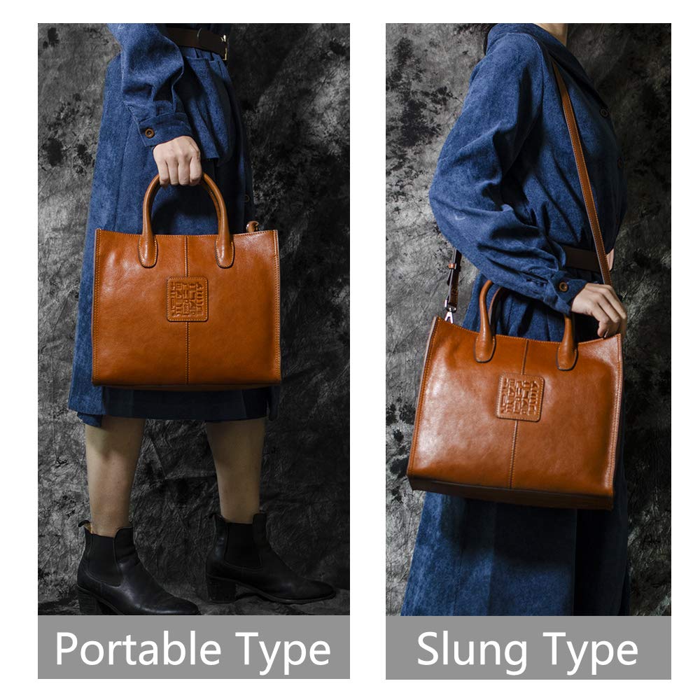 Genuine Leather Women's Crossbody Bag - Handmade Top Handle Shoulder Purse with Organizer Pockets | Perfect for Work, Travel & Everyday Use