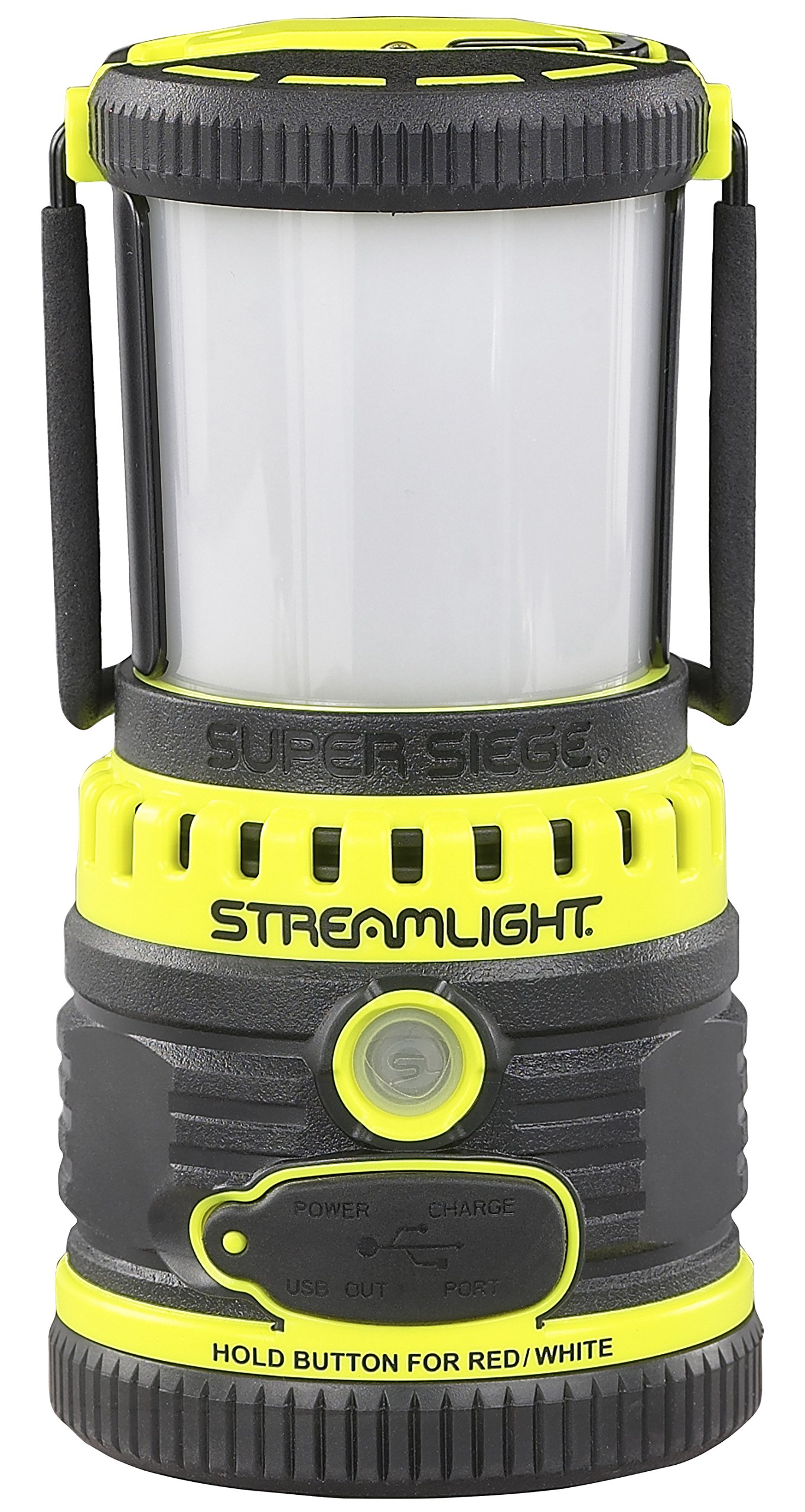 Streamlight 44945 Super Siege 1100-Lumen Rechargeable Outdoor Lantern Flashlight with AC/USB Charger - Bright Yellow for Camping, Hiking, Emergency & Power Outages