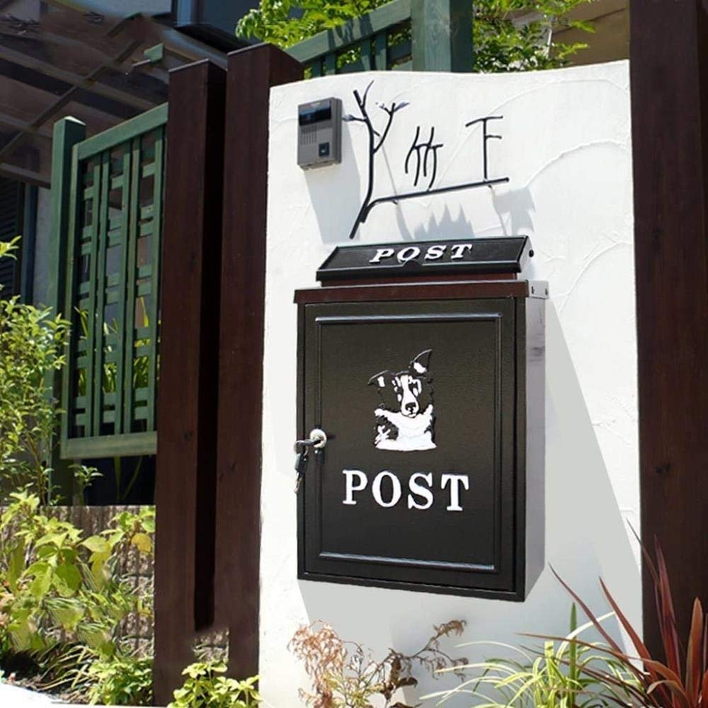 Waterproof Outdoor Mailbox with Lock - Durable Villa Letter Box, Suggestion Box - Husky Color - Perfect for Homes, Gardens, and Offices
