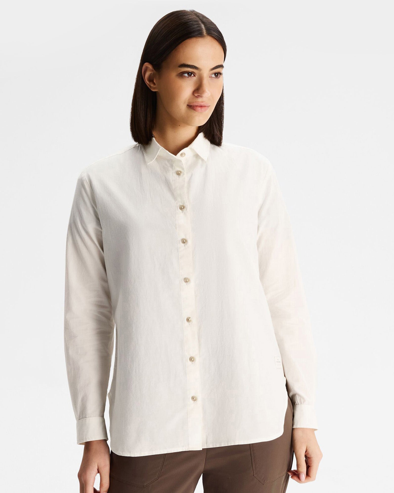 Women's Flaxton LT Long Sleeve Shirt - Breathable White Blouse for Work & Casual Wear | Office, Travel & Everyday Outfits