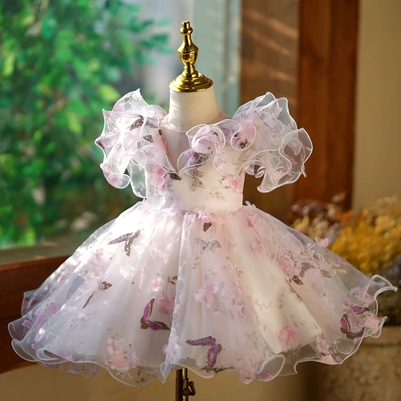 Butterfly Flower Princess Dress for Baby Girl & Toddler - Elegant Birthday Party Outfit for Special Occasions & Photo Shoots