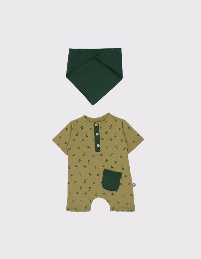 Organic Baby Printed Romper & Stroller Set - Soft, Breathable Cotton for Newborns & Infants - Perfect for Playdates, Outings & Family Photos