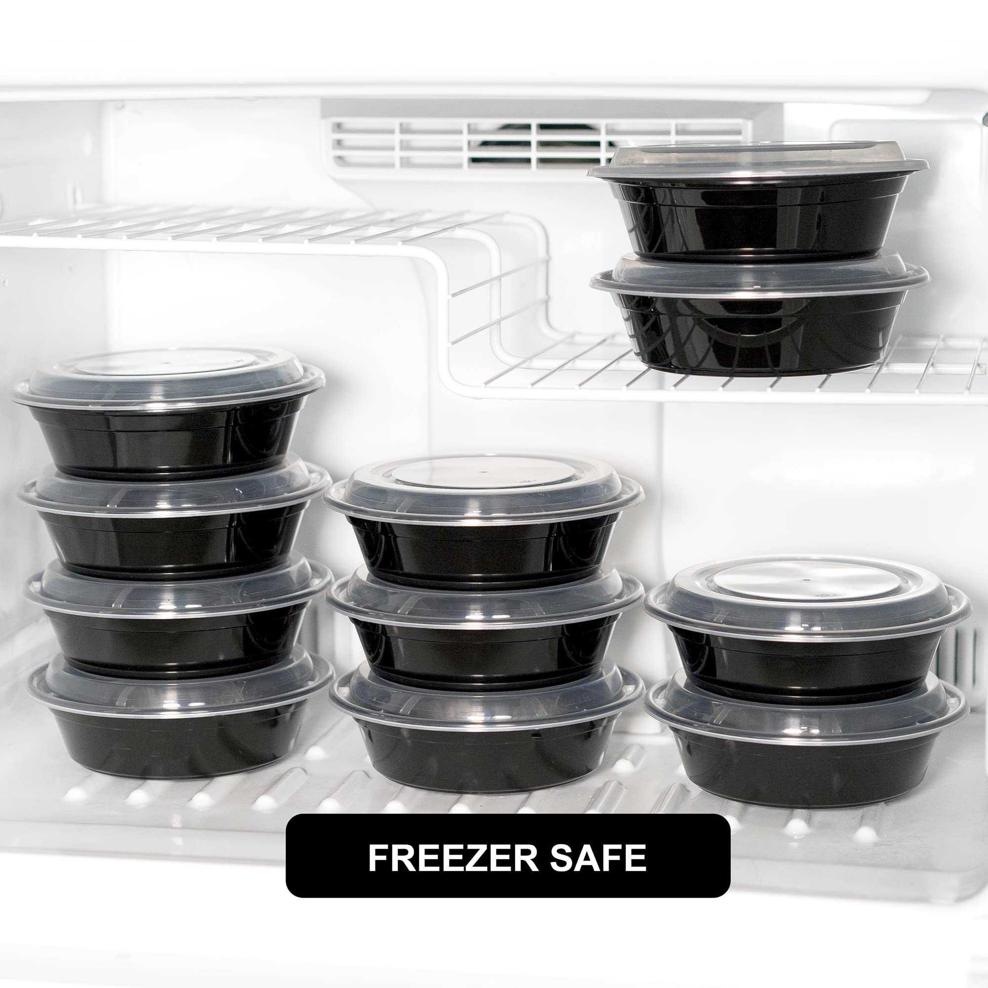 Freshware Meal Prep Containers - 150-Pack Bento Box & Plastic Food Storage Containers for Lunch, Salad Bowls | Perfect for Meal Prepping, Office Lunches & Picnics